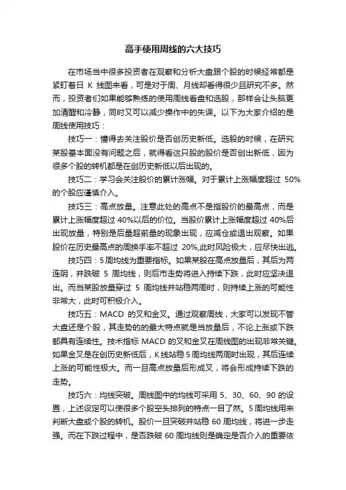 高手使用周线的六大技巧