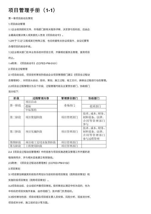 项目管理手册（1-1）