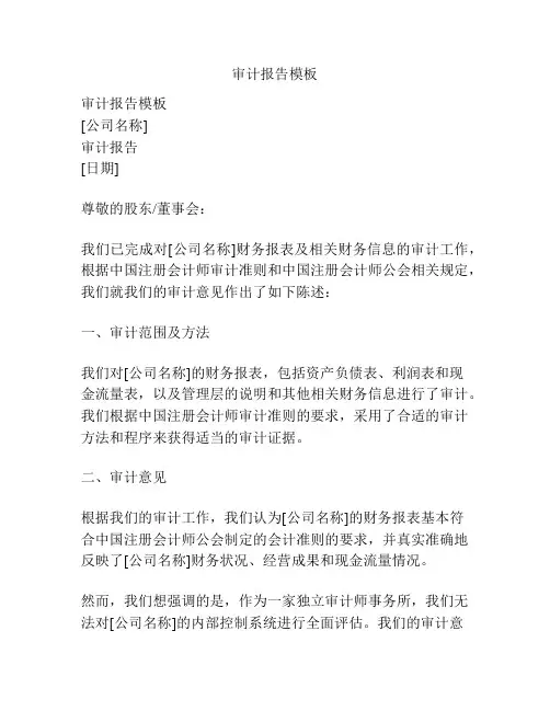 审计报告模板