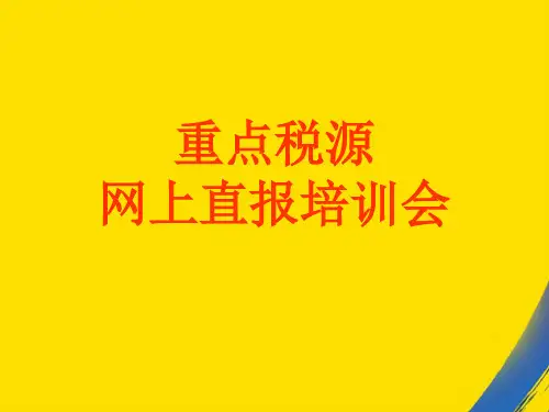 (全)重点税源网上直报培训会PPT资料