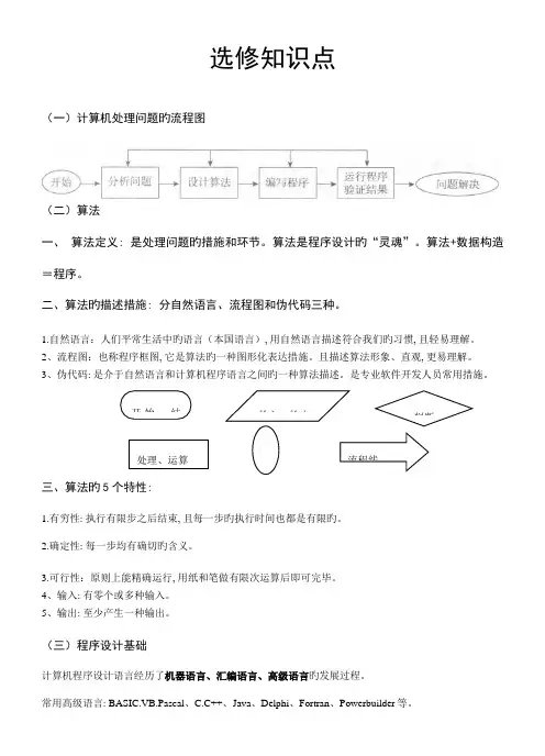 2023年信息技术vb选修知识点