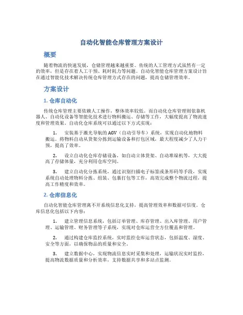 自动化智能仓库管理方案设计