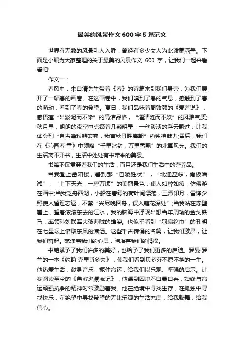 最美的风景作文600字5篇范文