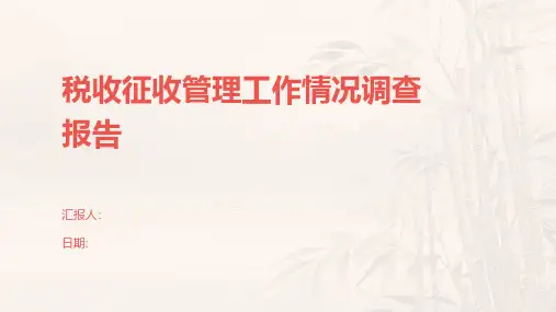 税收征收管理工作情况调查报告