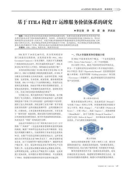 基于ITIL4构建IT运维服务价值体系的研究