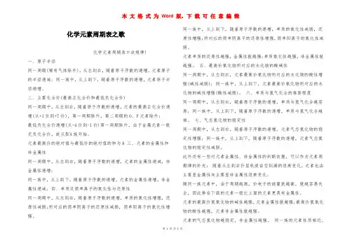 化学元素周期表之歌