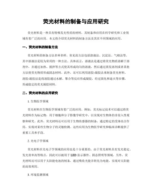 荧光材料的制备与应用研究