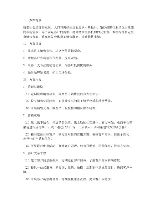 婚纱摄影全员销售方案