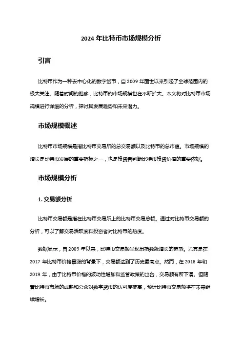 2024年比特币市场规模分析
