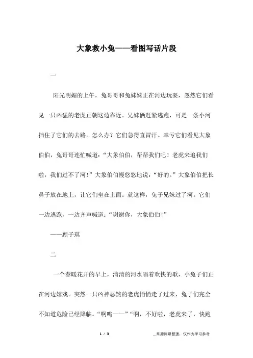 大象救小兔——看图写话片段