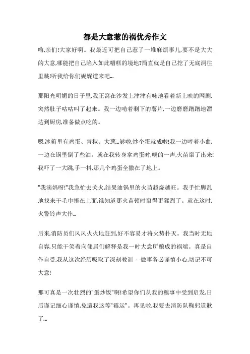 都是大意惹的祸优秀作文