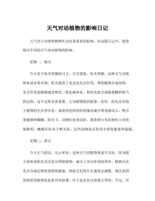天气对动植物的影响日记