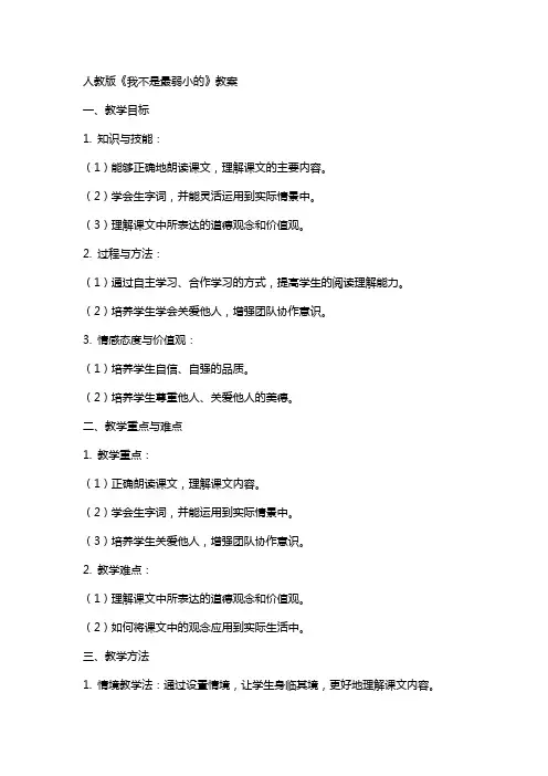 人教版《我不是最弱小的》教案
