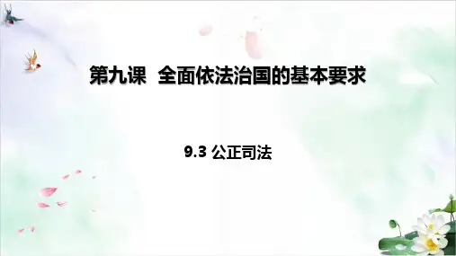 公正司法高中政治统编版必修三课件