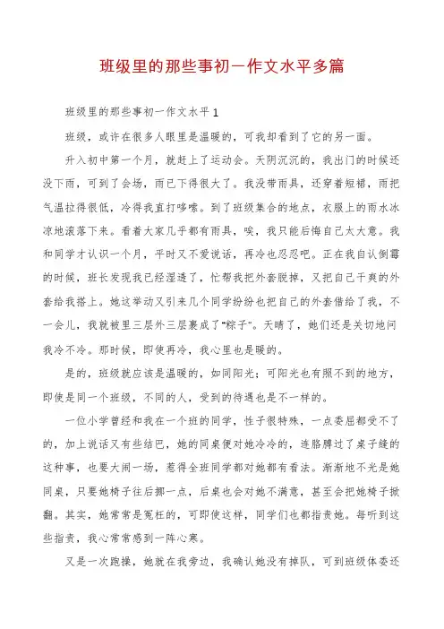 班级里的那些事初一作文水平多篇