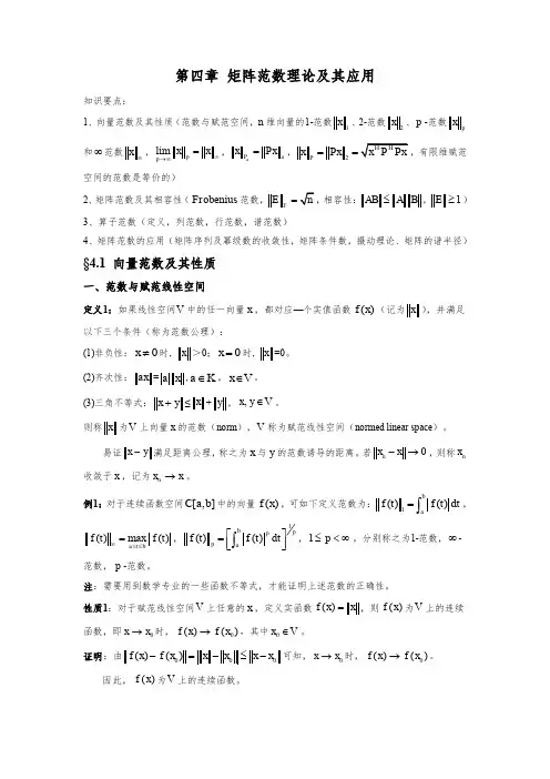 矩阵范数理论及其应用