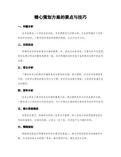 精心策划方案的要点与技巧