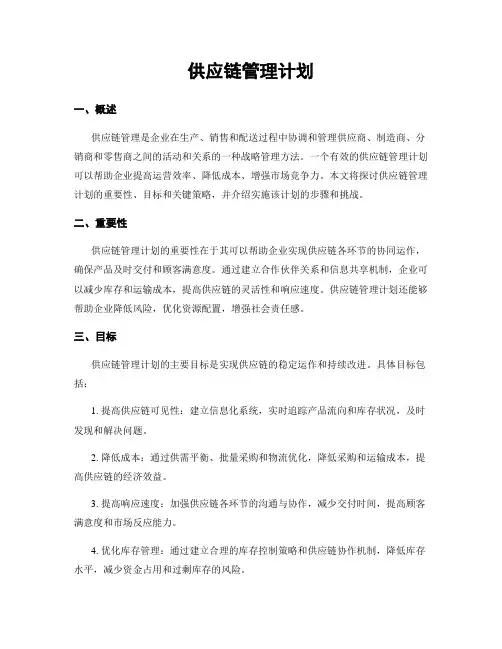 供应链管理计划