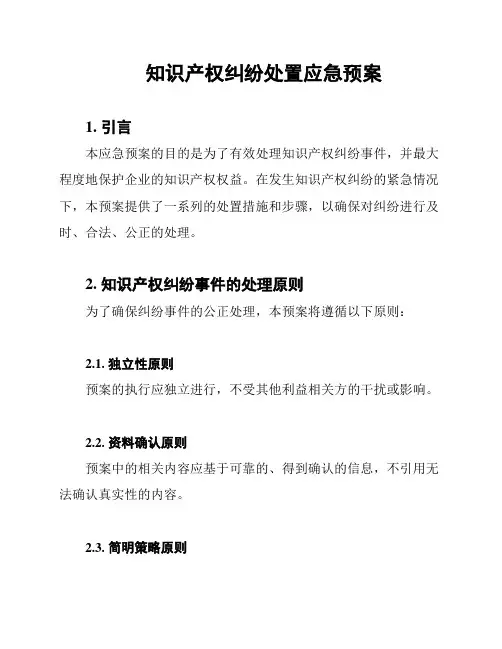知识产权纠纷处置应急预案