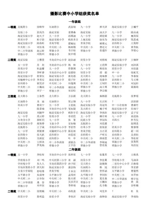 2010-2011年度艺术节美术类奖次(2011-5-11)
