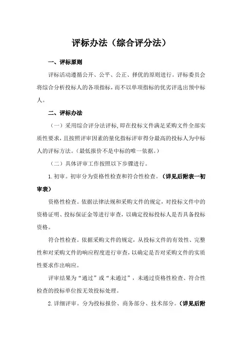 评标办法(综合评分法)【模板】