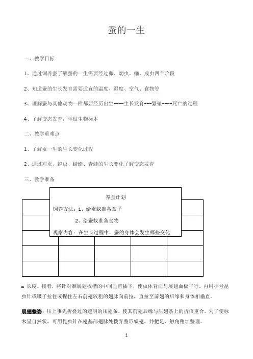 《蚕的一生》优秀教案