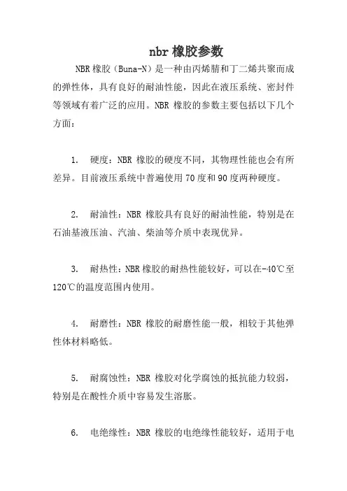 nbr橡胶参数