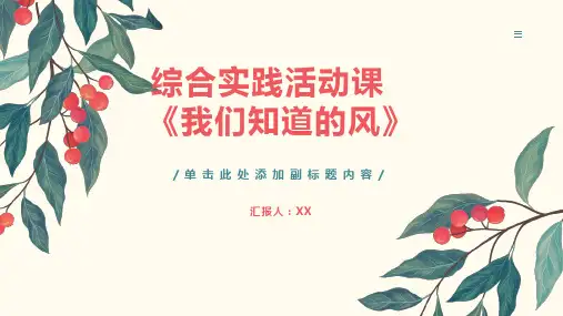 综合实践活动课《我们知道的风》