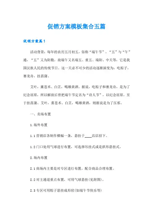 促销方案模板集合五篇(word版)