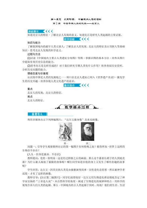 七年级历史上册(人教版)课件-第一单元 史前时期： 中国境内人类的活动
