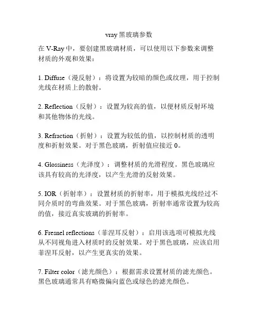 vray黑玻璃参数