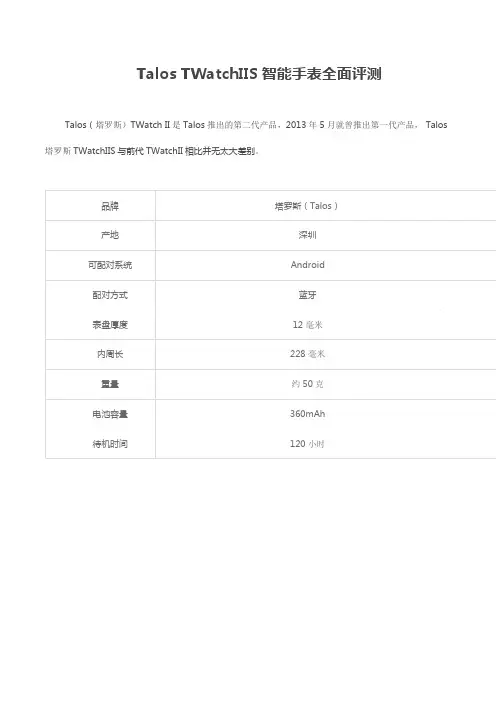 talos手表