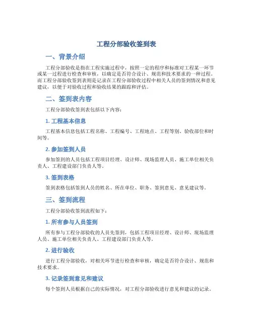 工程分部验收签到表