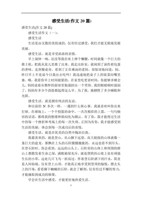 感受生活(作文20篇)