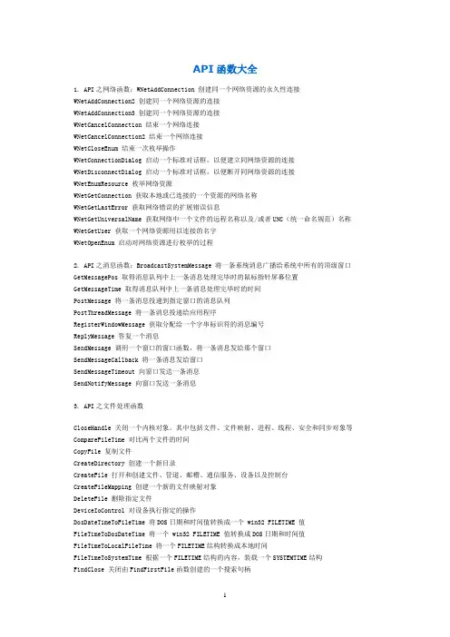 API函数大全