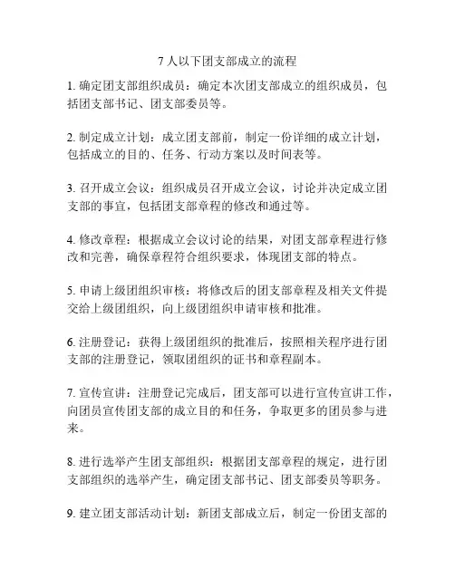 7人以下团支部成立的流程