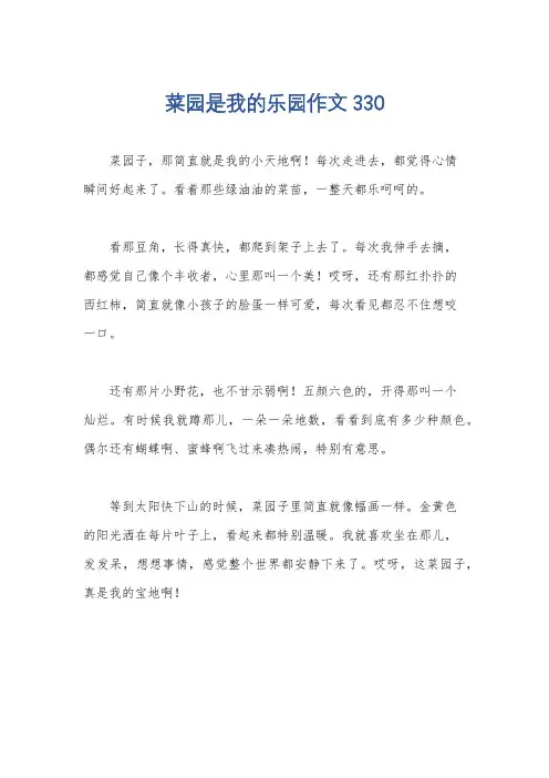 菜园是我的乐园作文330