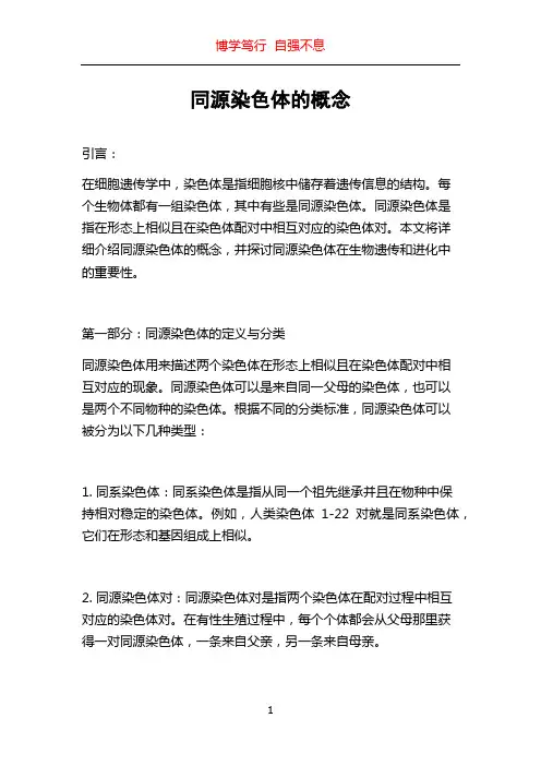 同源染色体的概念
