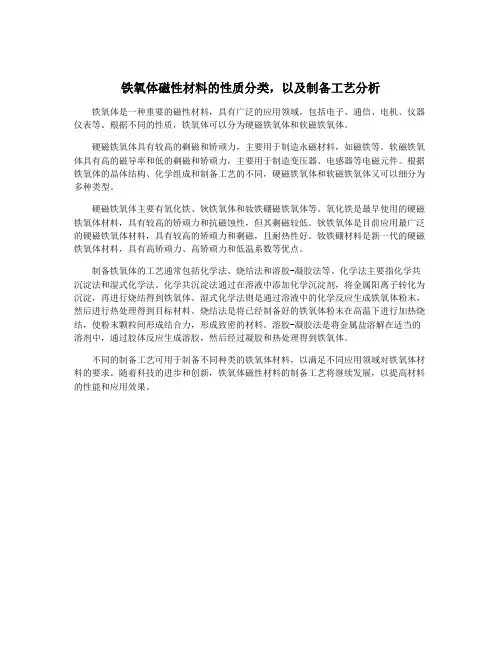 铁氧体磁性材料的性质分类,以及制备工艺分析