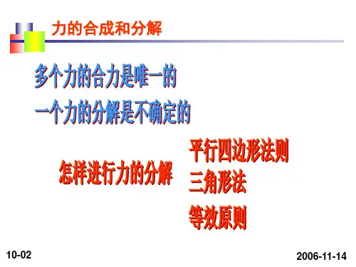 高一物理受力分析正交分解法(PPT)5-1