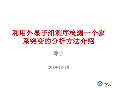 利用外显子组测序检测一个家系突变的分析方法介绍201412