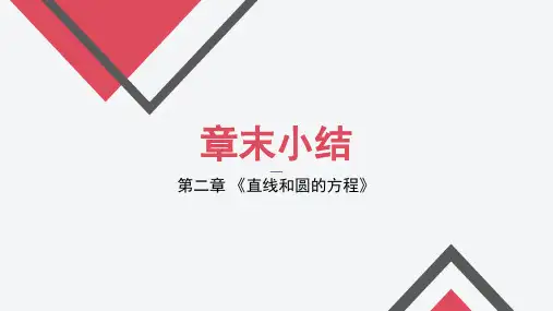 第二章直线和圆的方程(章末小结)高二数学(人教A版选择性必修第一册)课件
