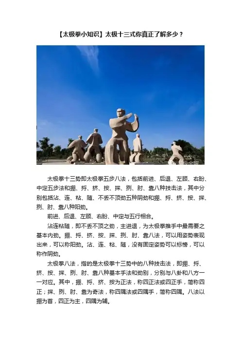 【太极拳小知识】太极十三式你真正了解多少？