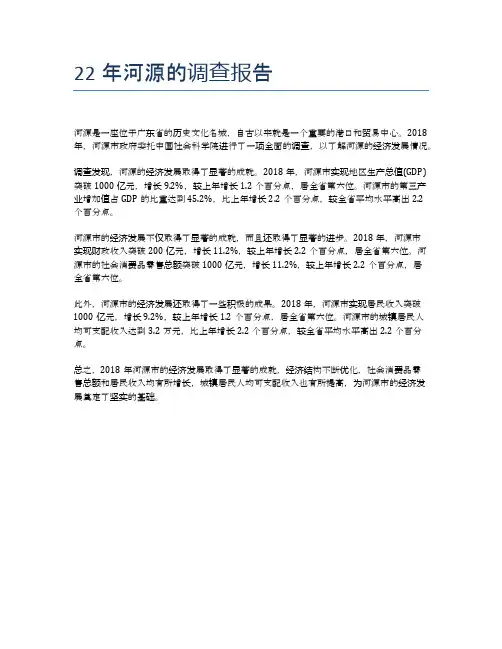 22年河源的调查报告