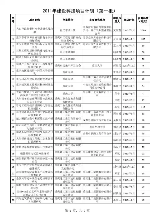 2011年项目汇总4--软课题