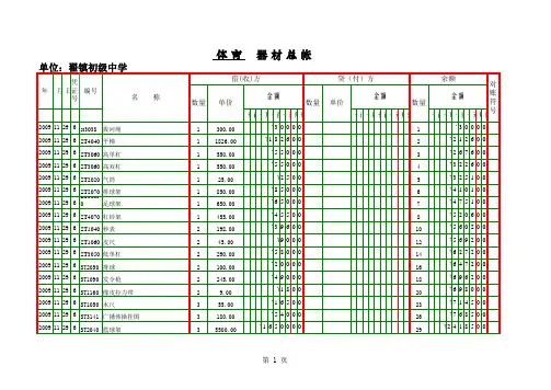 体育器械室总账