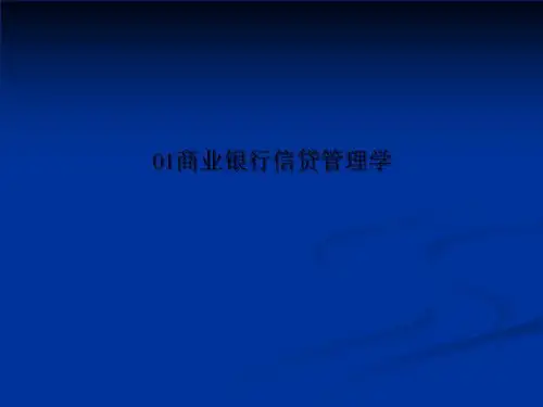 01商业银行信贷管理学