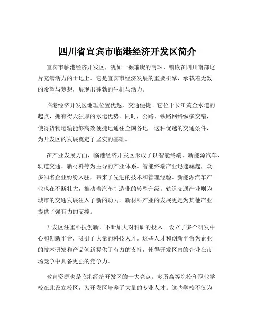 四川省宜宾市临港经济开发区简介
