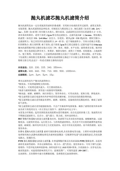 除尘滤芯(滤筒)