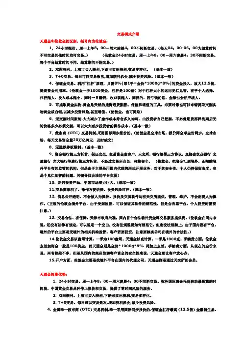天津贵金属交易所—天通金交易规则及盈亏计算